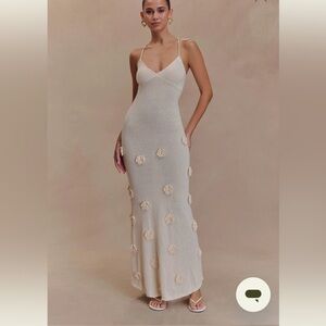 Meshki Cream Floral Maxi Skirt